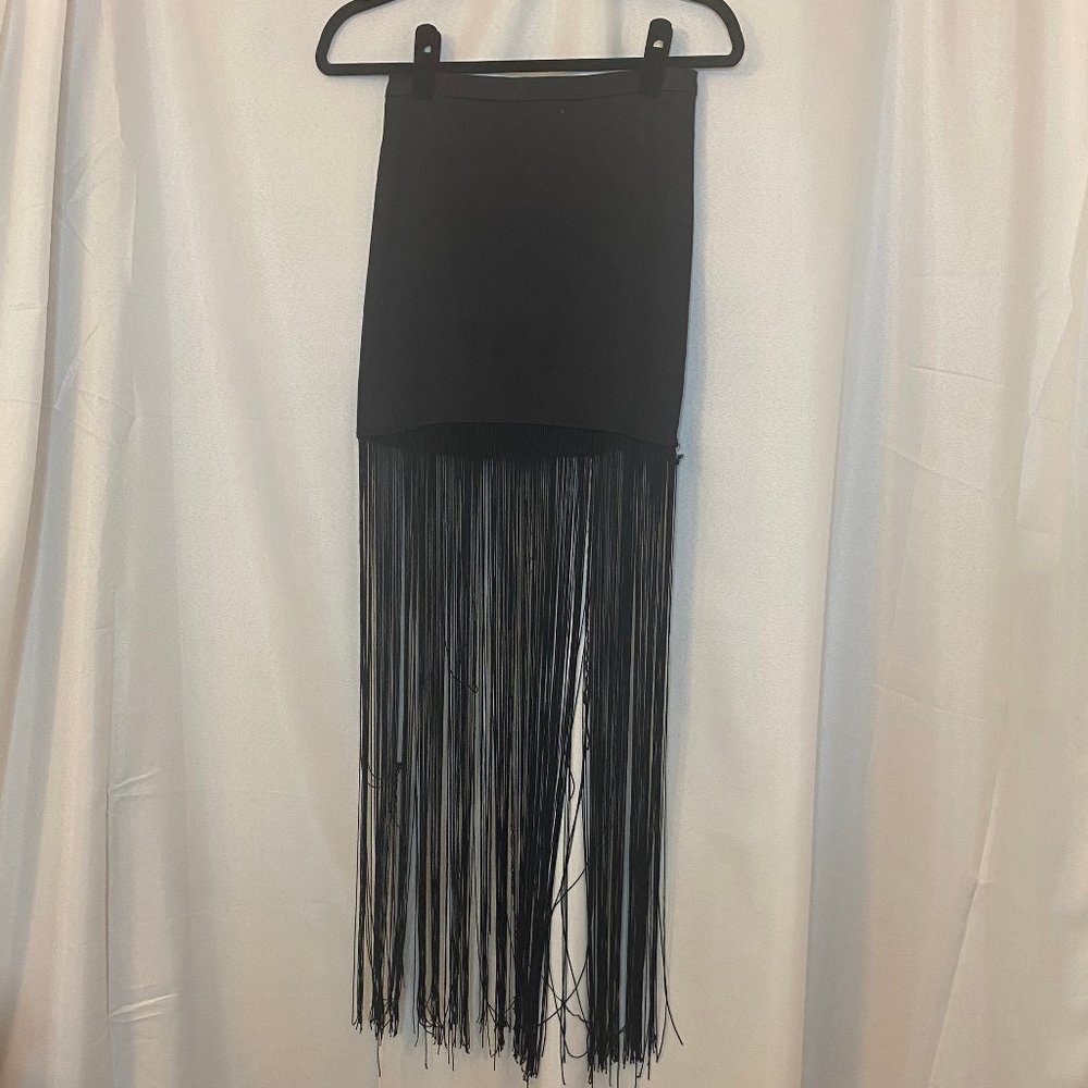 Suede Fringe Skirt